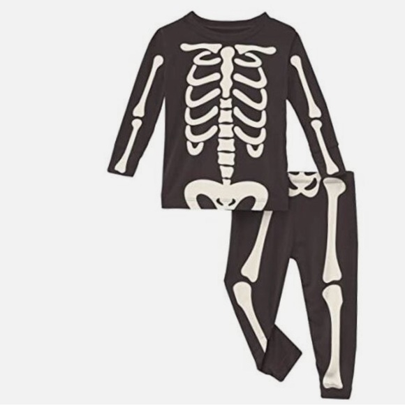 Kickee Pants Black Skeleton Pajama Set - Picture 1 of 4
